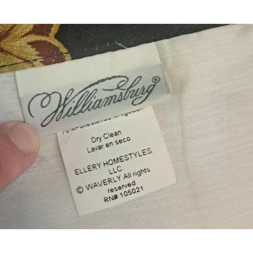 Williamsburg Triangle Valance Tassel Magnolia Dark Floral Gothic Fairy 50x22